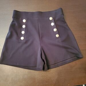 H&M Women's Black High Waist Shorts with Button Detail Size S